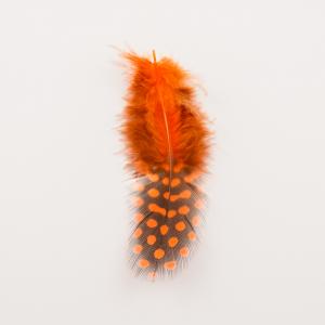Feather Orange Dotted 2 pcs (9x3cm)