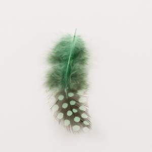 Feather Light Green Dotted 2 pcs (9x3cm)