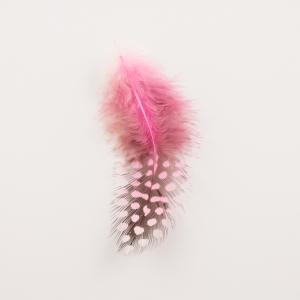 Feather Pink Dotted 2 pcs (9x3cm)