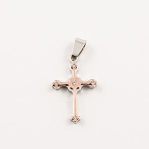 Steel Cross Silver-Rose(3.5x1.8cm)