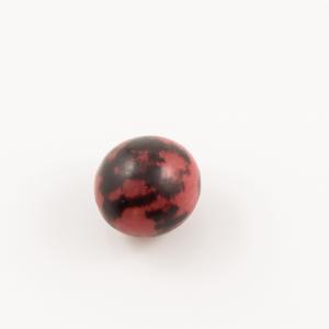Ακρυλική Χάντρα Κόκκινη-Μαύρη 12mm