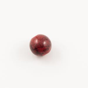 Γυάλινη Χάντρα Κόκκινη-Μαύρη 10mm