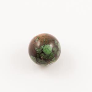 Glass Bead Green-Brown 14mm