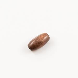 Wooden Bead Oval Brown 12x6mm