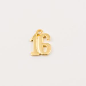Επίχρυσο "16" Μεταλλικό (1.5x1.1cm)