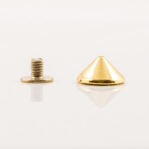 Gold Plated Metal Screwing Stud 1x0.6cm