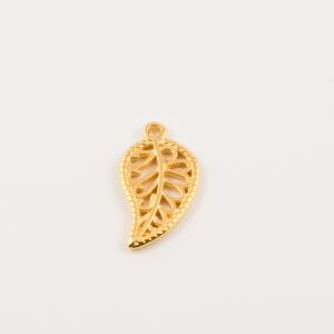 Gold Plated Perforated Leaf (1.8x1.2cm)