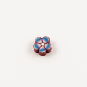 Λουλούδι Φίμο Κόκκινο-Μπλε (1cm)