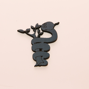 Leather Motif Snake Gray (6x6cm)