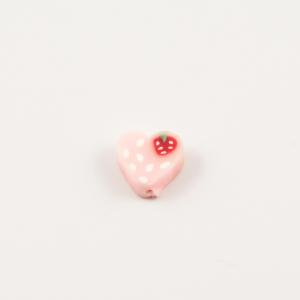 Καρδιά Φίμο Ροζ (1x0.9cm)