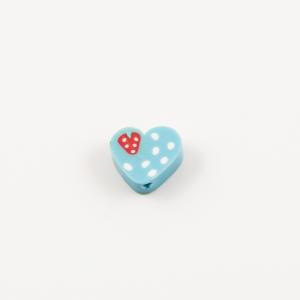 Καρδιά Φίμο Γαλάζια (1x0.9cm)