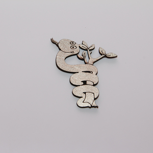 Δερμάτινο Μοτίφ Φίδι Λευκό (6x6cm)