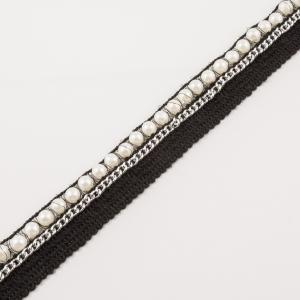 Braid Black Chain Pearl(2.5cm)