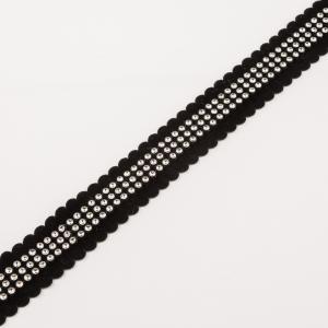 Braid Black Velvet Strass (2cm)