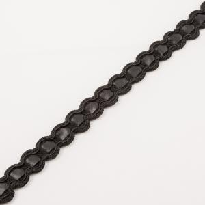 Braid Black Fake Leather (1.5cm)