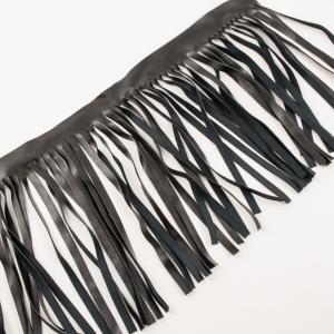 Braid Black Fringe Leatherette (14.5cm)