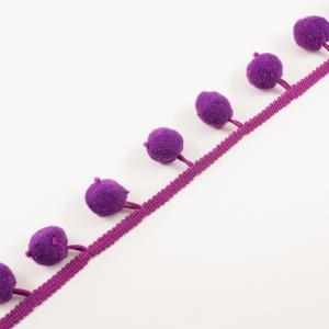 Braid with Pom Poms Purple (3cm)