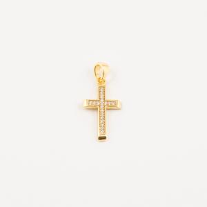 Gold Plated Cross Zirgon (2.5x1.2cm)