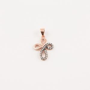Σταυρός Ζιργκόν Ροζ Χρυσός (2.4x1.4cm)