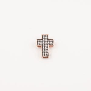 Cross Zirgon Pink Gold (1.6x1.1cm)