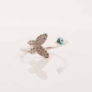 Silver Plated Ring Butterfly