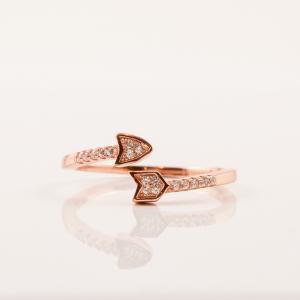 Ring Pink Gold Arrow Zirgon