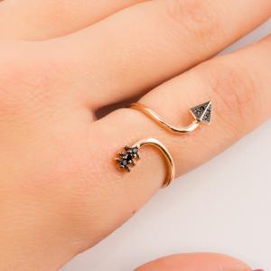Ring Silver 925 Pink Gold Arrow