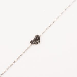 Silver Plated Bracelet Heart Zirgon