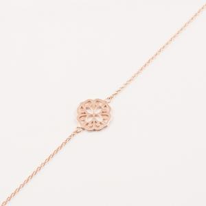 Bracelet Flower Pink Gold 19cm