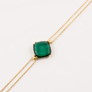 Gold Plated Bracelet Zirgon Emerald