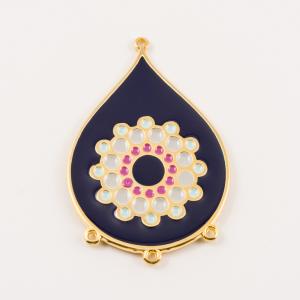 Gold Plated Tear Black Enamel (5x3.2cm)