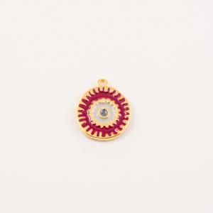 Επίχρυσο Μάτι Μπορντό Σμάλτο 1.9x1.6cm