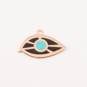 Eye Pink Gold Enamel Black 3.5x2.2cm