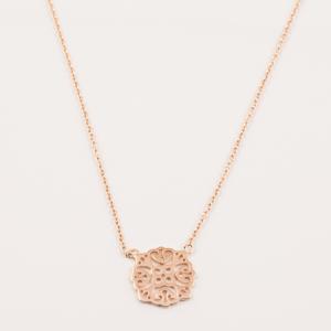 Necklace Rose Gold Perforated Motif 40cm
