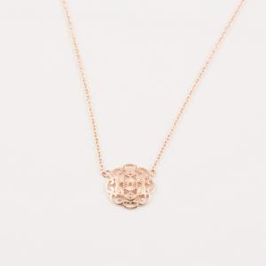 Necklace Rose Gold Rose Motif (40cm)