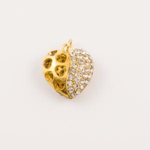 Pendant Gold Plated Heart Strass