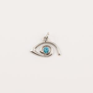 Pendant Silver Eye Blue Strass