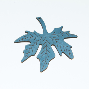 Leather Motif Leaf Light Blue (6x6cm)