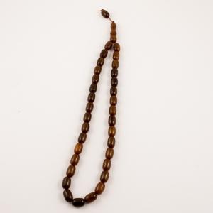 Acrylic Beads Oval-Brown (35pcs)