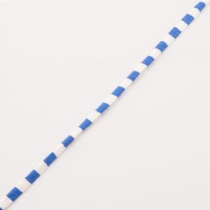Κορδόνι Μακό Μπλε-Λευκό 6mm