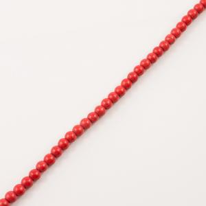 Row Howlite Red (6mm)