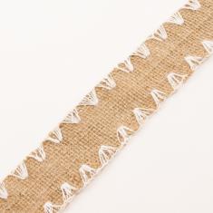 Jute Ribbon Natural White Design 4cm