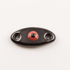Κεραμικό Μάτι Μαύρο-Κόκκινο (3.1x1.4cm)
