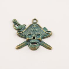 Pirate Skull Oxidized 3.8x3.4cm