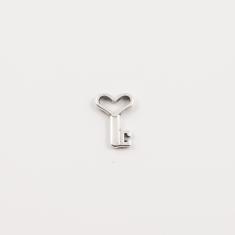 Κλειδί Καρδιά Ασημί (1.4x0.9cm)