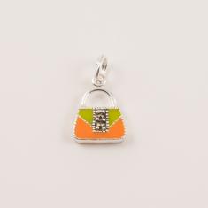 Silver Plated Purse Orange-Light Green