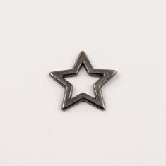 Star Outline Black Nickel 1.9x1.9cm