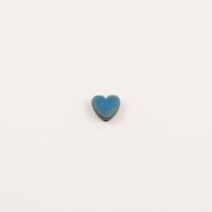 Hematite Heart Blue 6mm