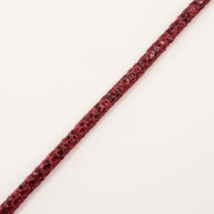 Κορδόνι Δερματίνη Κόκκινο-Μαύρο 7mm