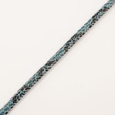 Κορδόνι Δερματίνη Γαλάζιο-Μαύρο 7mm